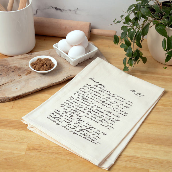 Natural Letter Tea Towel