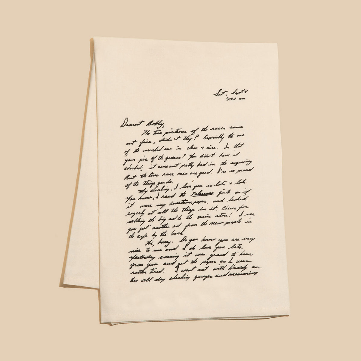 Natural Letter Tea Towel