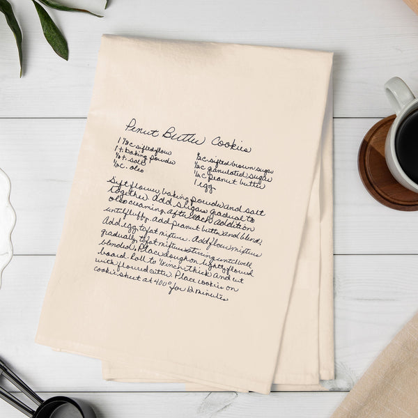 Custom Natural Cotton Family Recipe Tea Towel