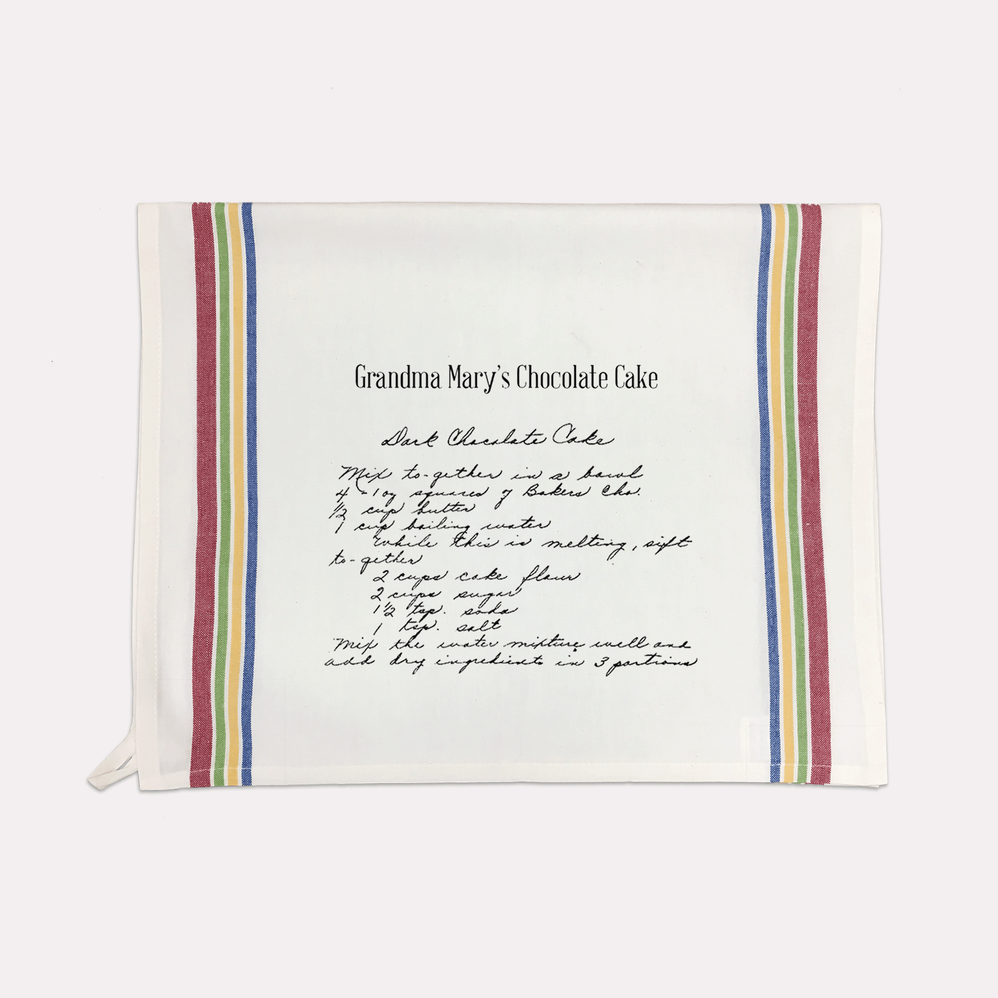 Multi Color Striped Custom Family Recipe Kitchen Towel The Printed Gift