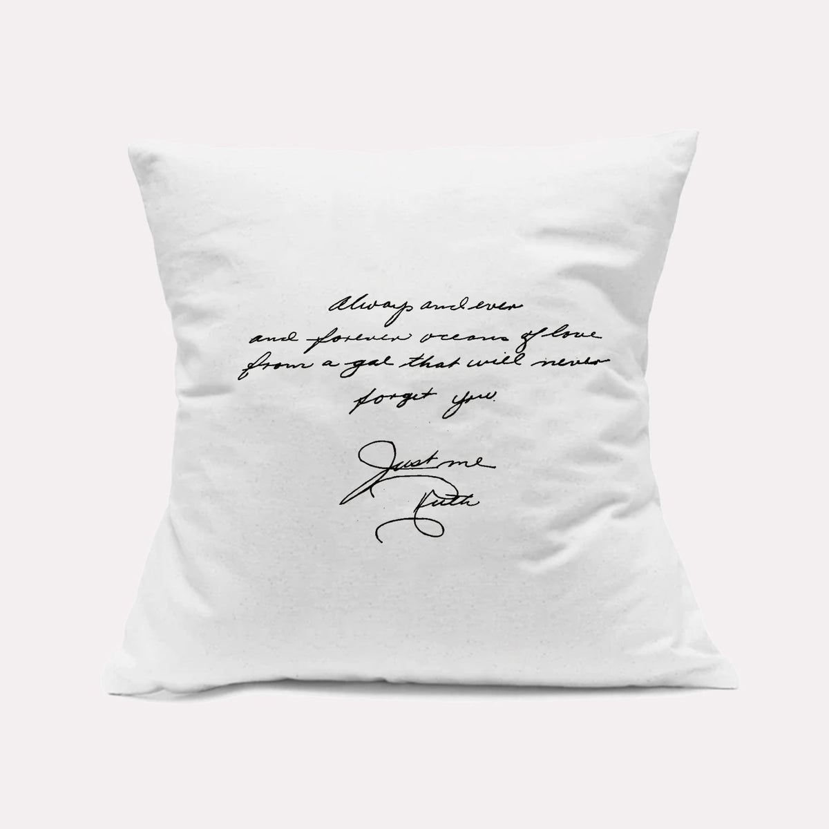 White Custom Handwritten Letter Decorative Pillow - The Printed Gift