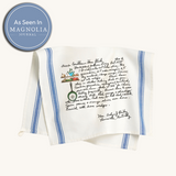 Blue Striped Family Recipe Tea Towel The Printed Gift