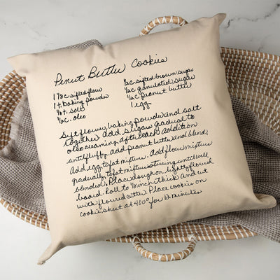 Natural Canvas Custom Family Recipe Decorative Pillow