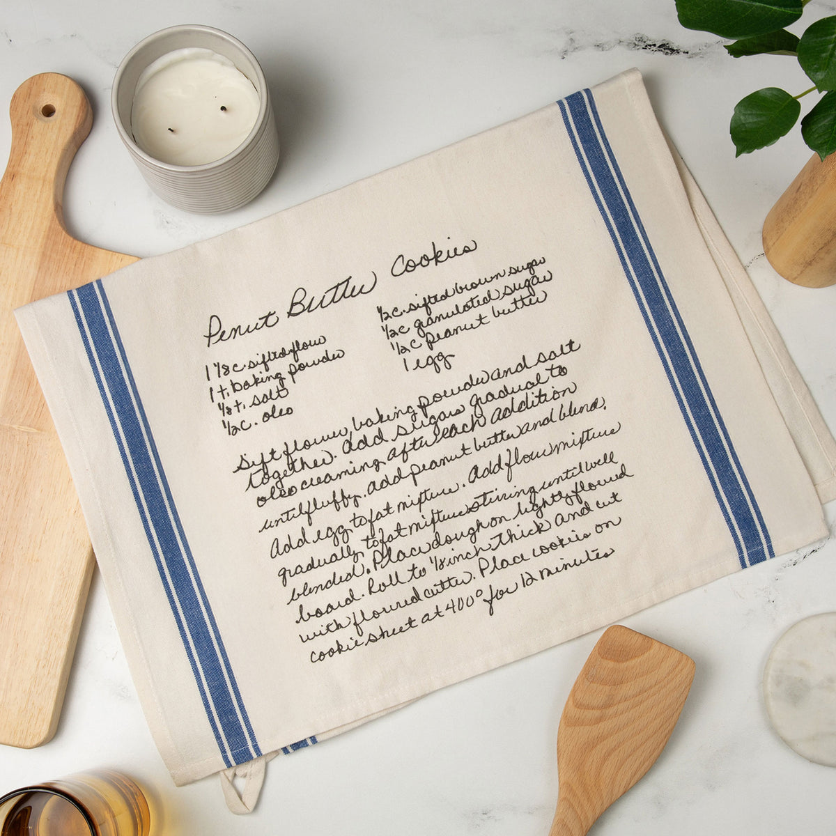 Blue Striped Recipe Towel