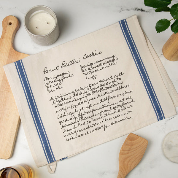 Blue Striped Recipe Towel