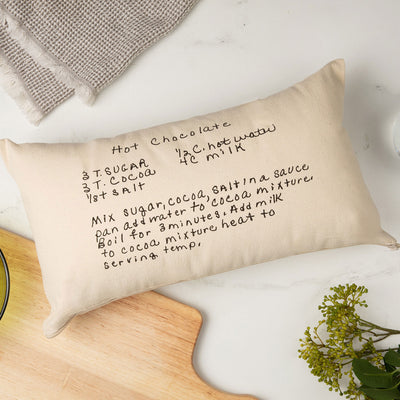 Natural Canvas Custom Family Recipe Lumbar Pillow