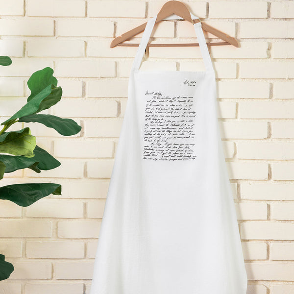 White Letter Apron