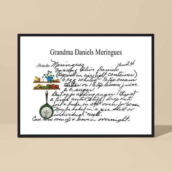 Framed Recipe Artwork