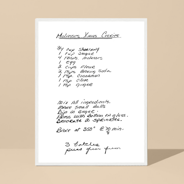 Framed Recipe Artwork
