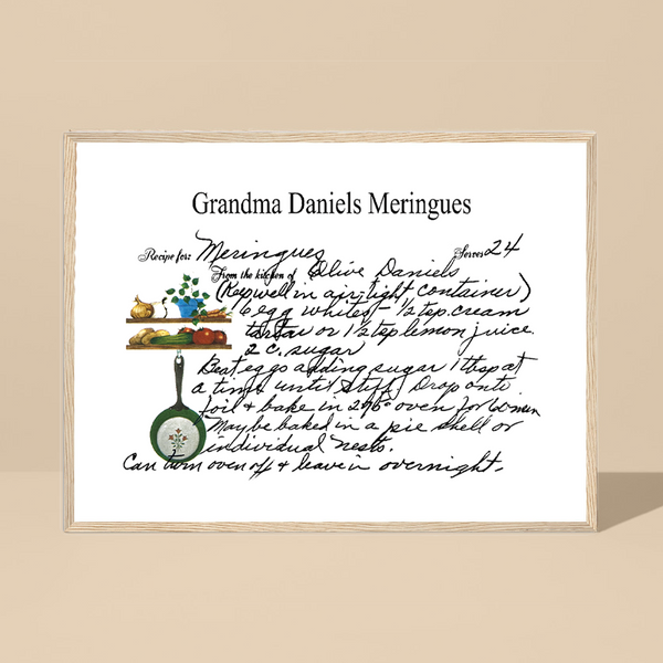 Framed Recipe Artwork