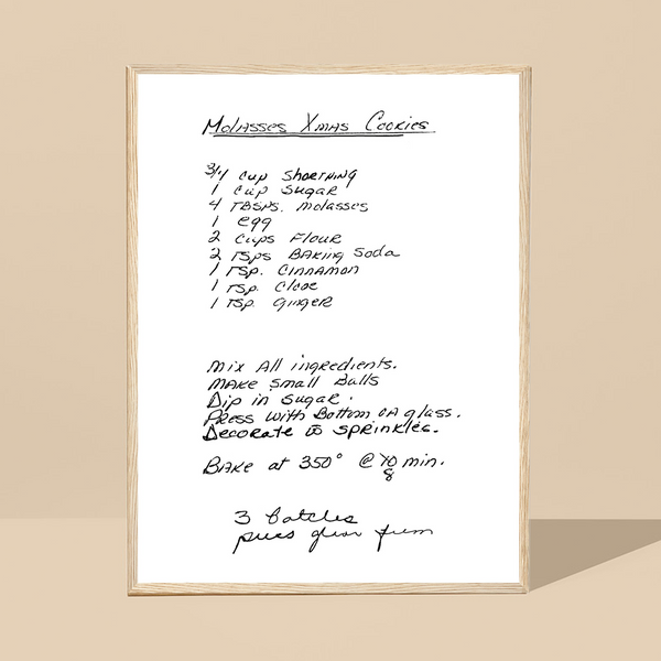 Framed Recipe Artwork