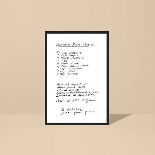 Framed Recipe Artwork