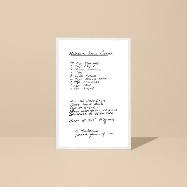 Framed Recipe Artwork