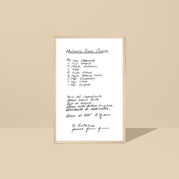 Framed Recipe Artwork