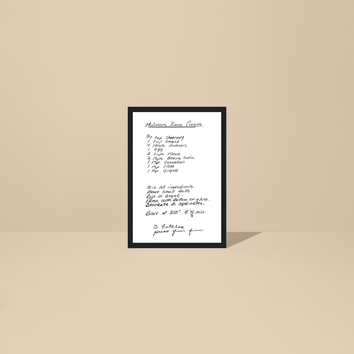 Framed Recipe Artwork