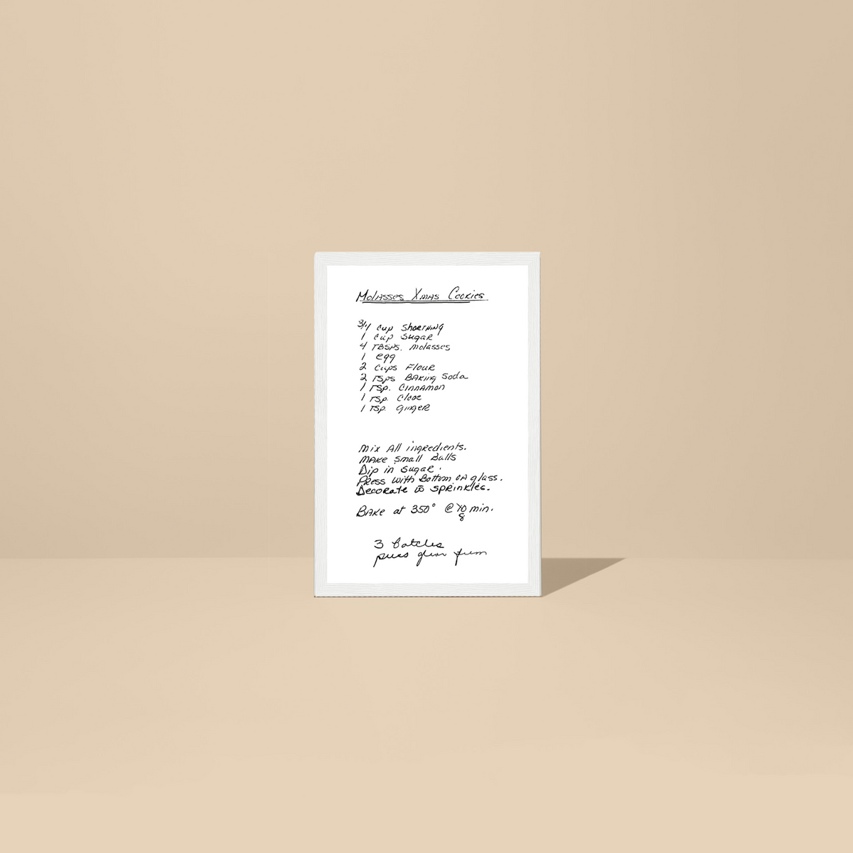 Framed Recipe Artwork