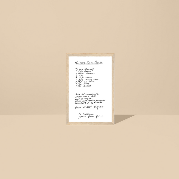 Framed Recipe Artwork