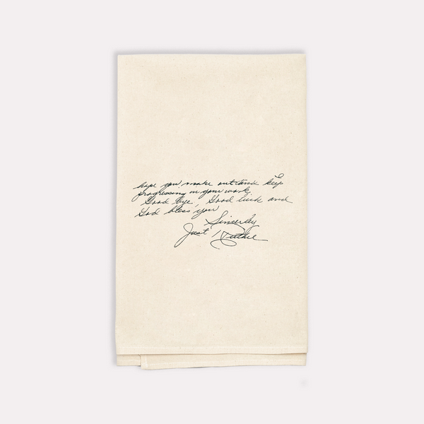 Custom Natural Letter Tea Towel The Printed Gift