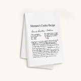 White family recipe custom tea towel. Turn handwritten and typewritten family recipes into custom print. 