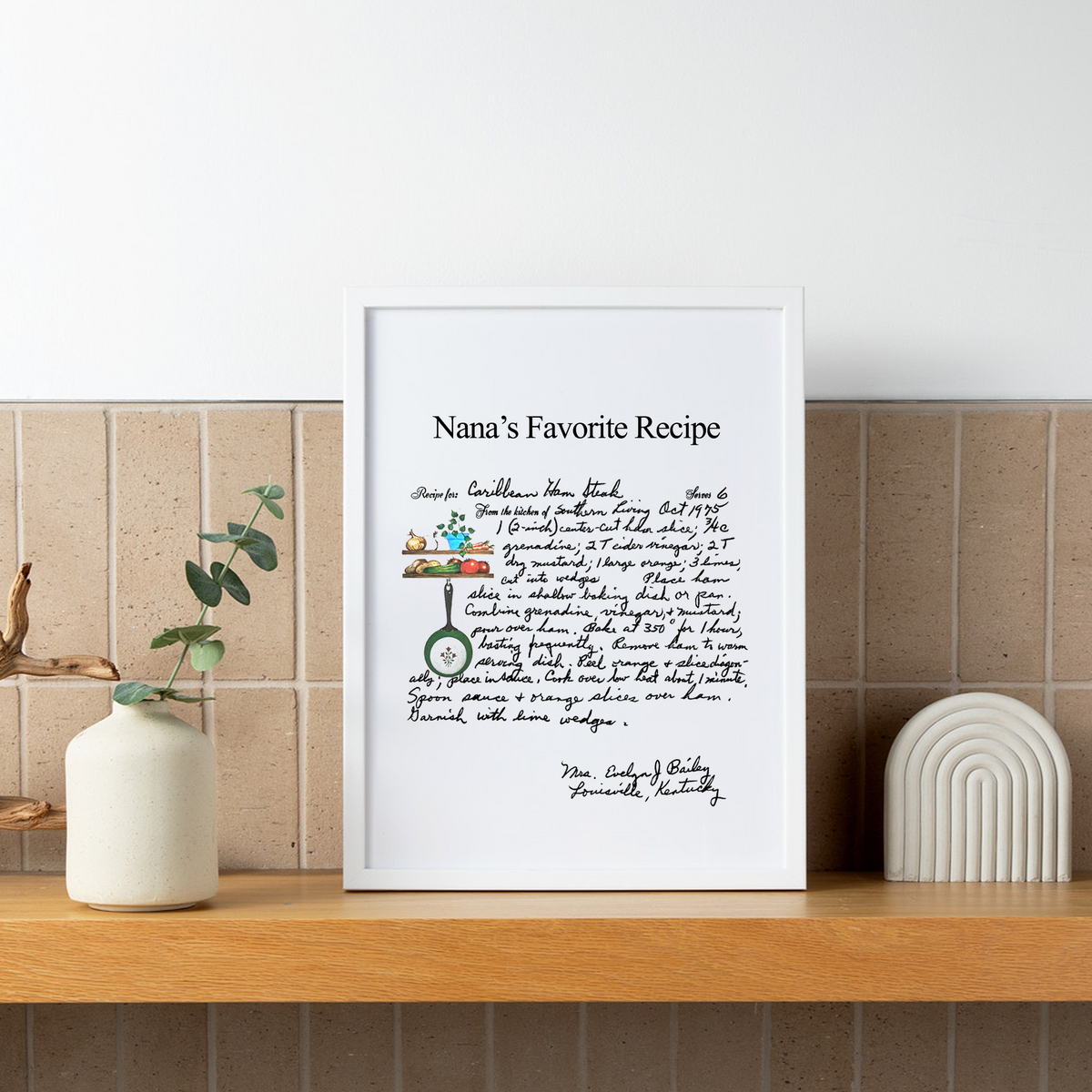 Framed Recipe Artwork