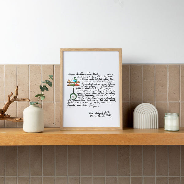 Framed Recipe Artwork
