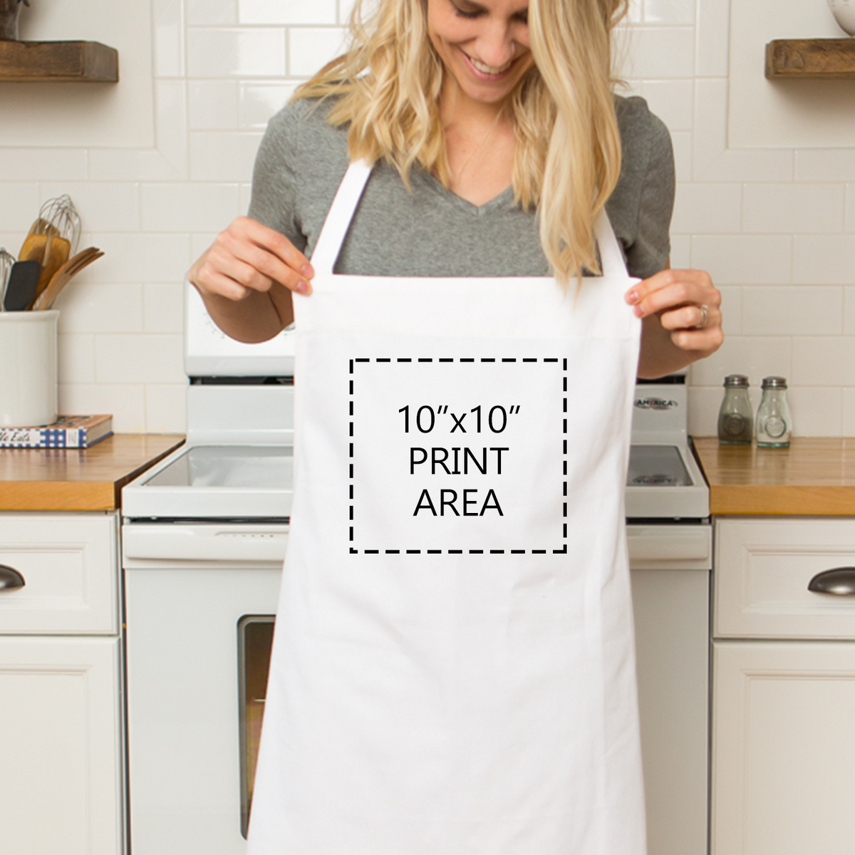 White Letter Apron