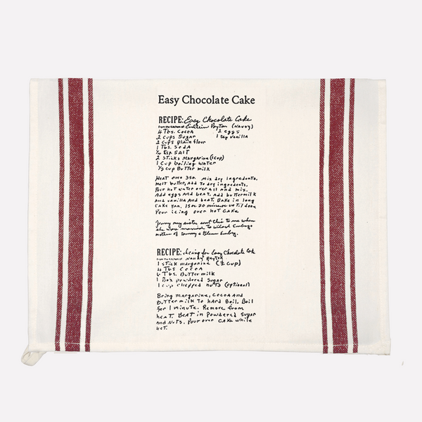 maroon stripe custom family recipe towel
