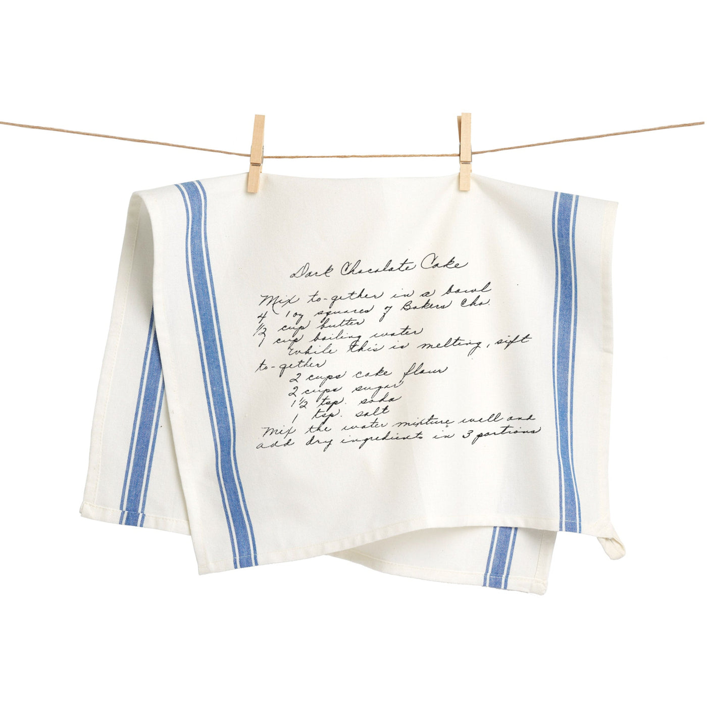 Blue Striped Custom Family Recipe Kitchen Towel – The Printed Gift