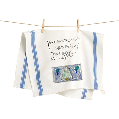 Blue Striped Custom Kids Artwork Towel - The Printed Gift