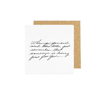 Custom Handwritten Letter Square Ceramic Coaster Set - The Printed Gift