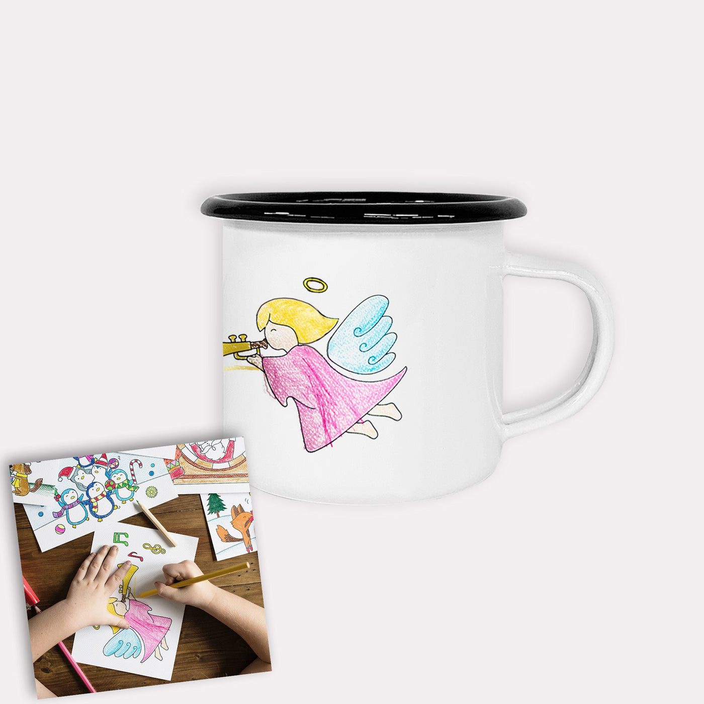 Custom Kids Artwork Enamel Mug - The Printed Gift