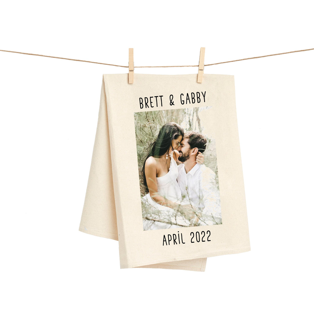 Custom Photo Natural Kitchen Tea Towel - The Printed Gift