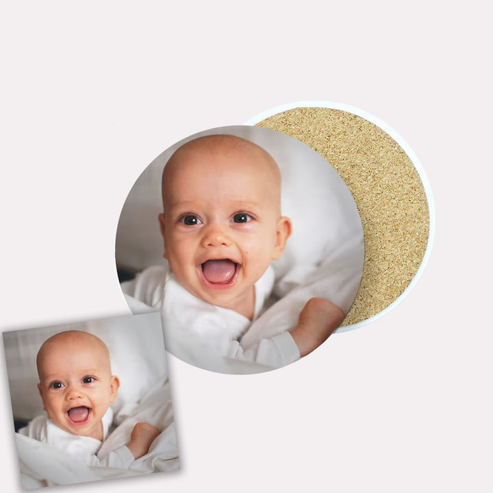 Custom Photo Round Ceramic Coaster Set - The Printed Gift