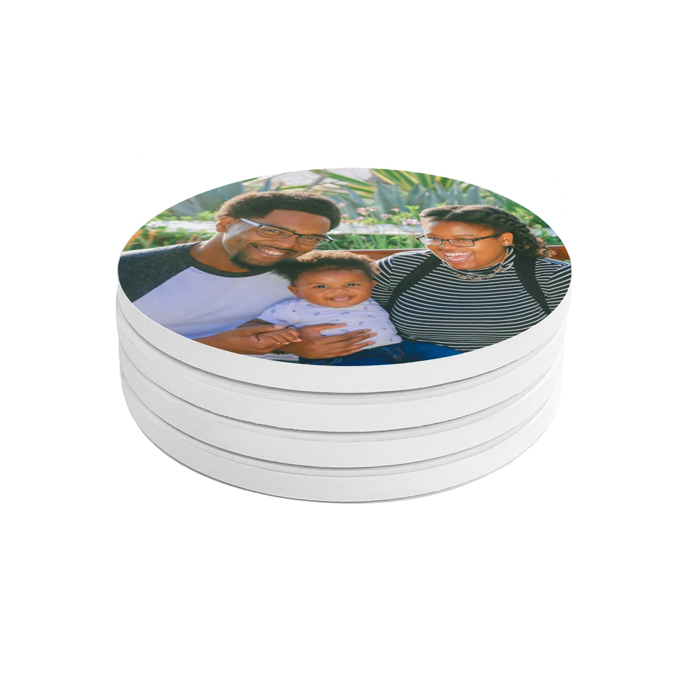 Custom Photo Round Ceramic Coaster Set - The Printed Gift