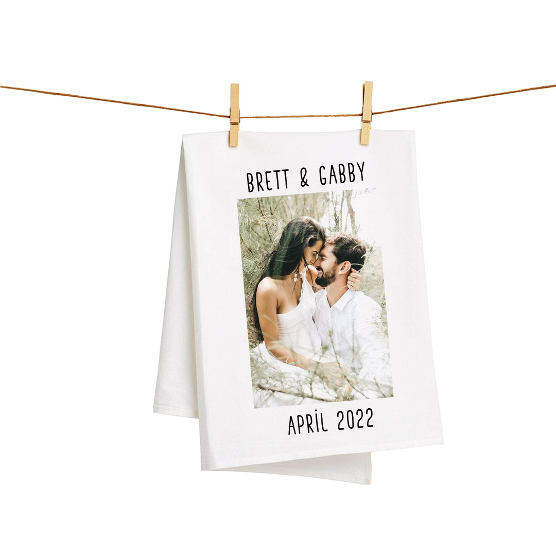 Custom Photo White Kitchen Tea Towel - The Printed Gift