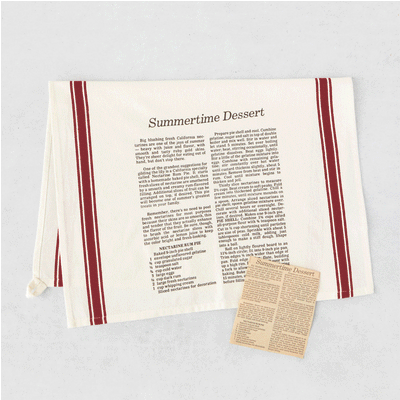 Maroon Striped Custom Family Recipe Kitchen Towel - The Printed Gift