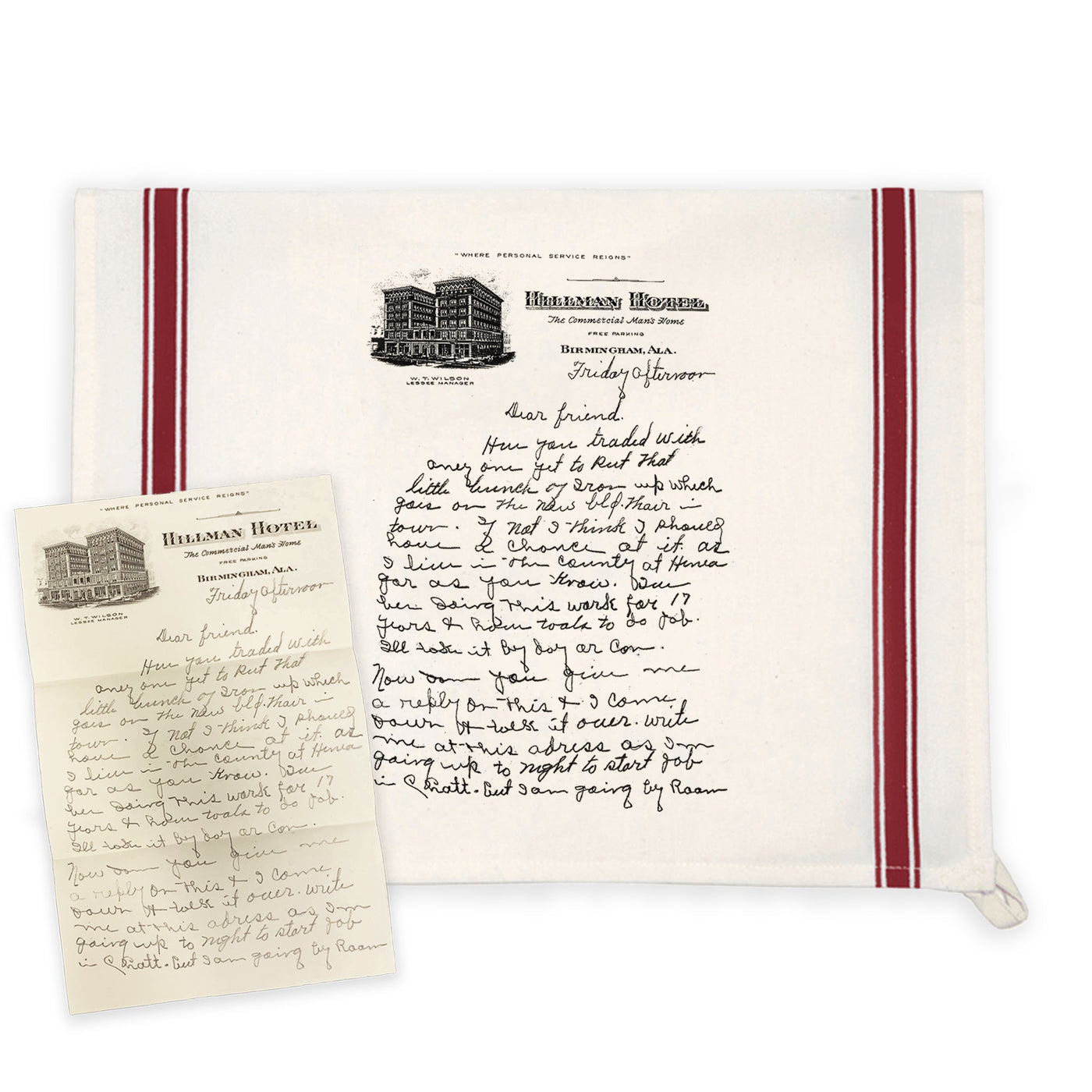 Maroon Striped Custom Handwritten Letters Towel - The Printed Gift