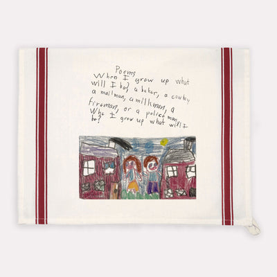 Maroon Striped Custom Kids Artwork Towel - The Printed Gift