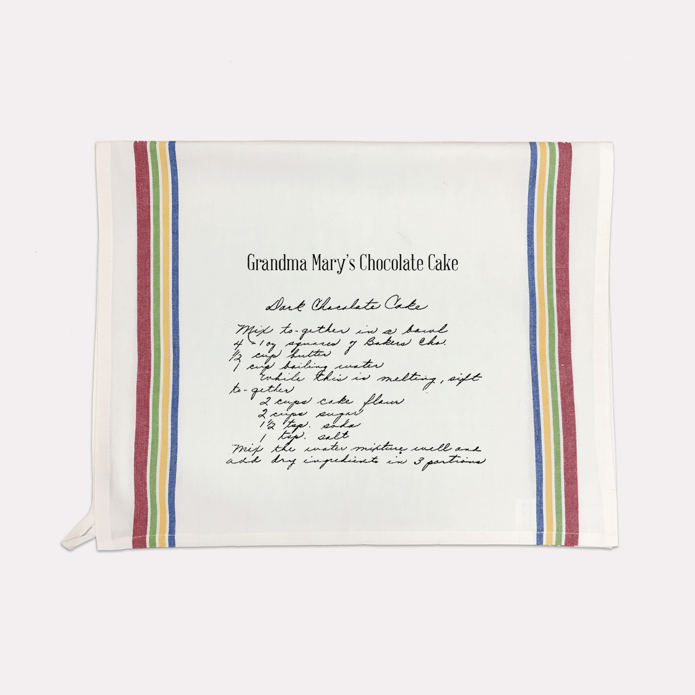 Multi Color Striped Custom Family Recipe Kitchen Towel - The Printed Gift