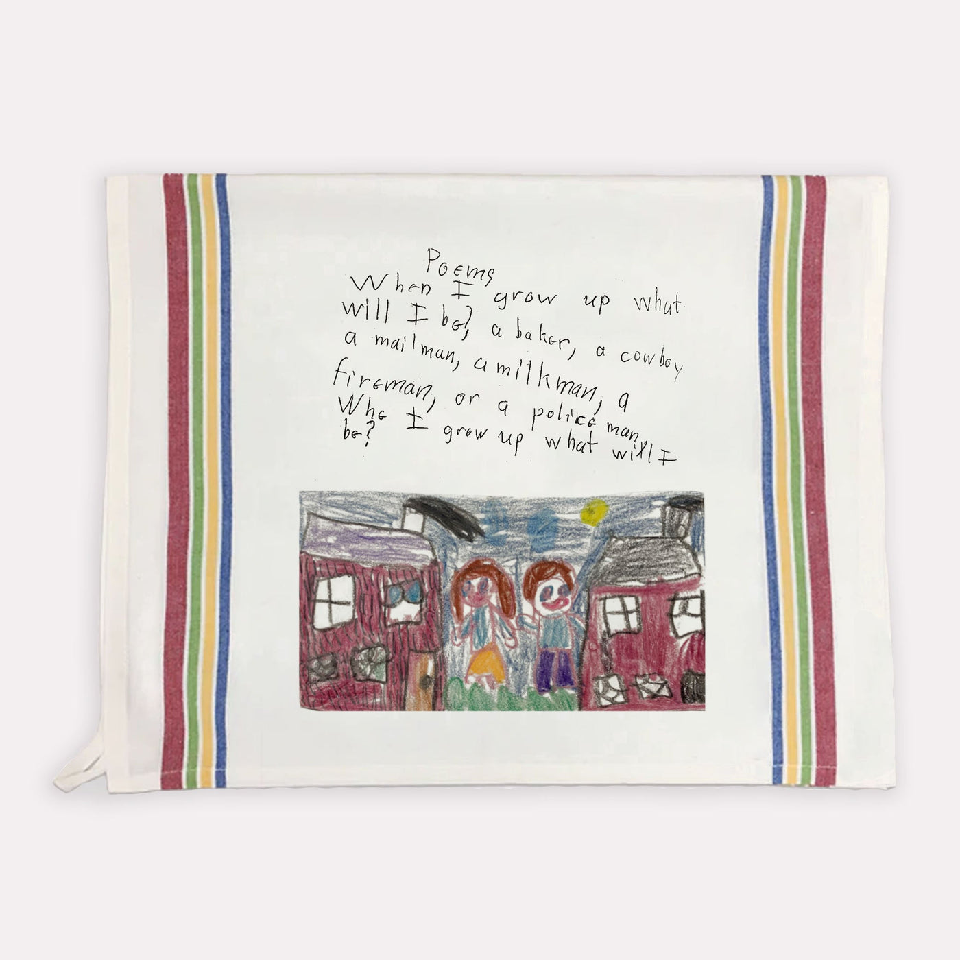 Multi Color Striped Custom Kids Artwork Towel - The Printed Gift