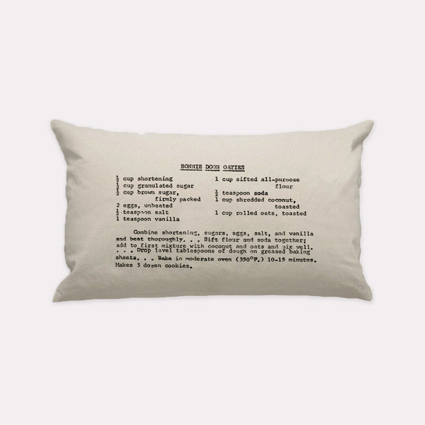 Natural Canvas Custom Family Recipe Lumbar Pillow - The Printed Gift