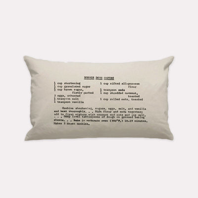 Natural Canvas Custom Family Recipe Lumbar Pillow - The Printed Gift