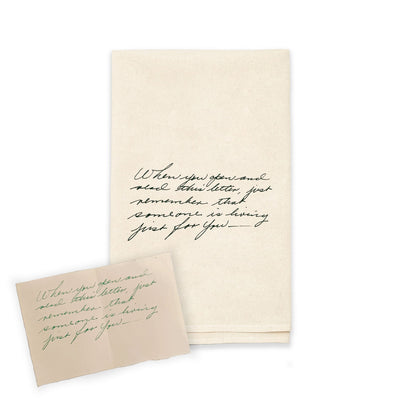 Natural Cotton Custom Handwritten Letters Towel - The Printed Gift