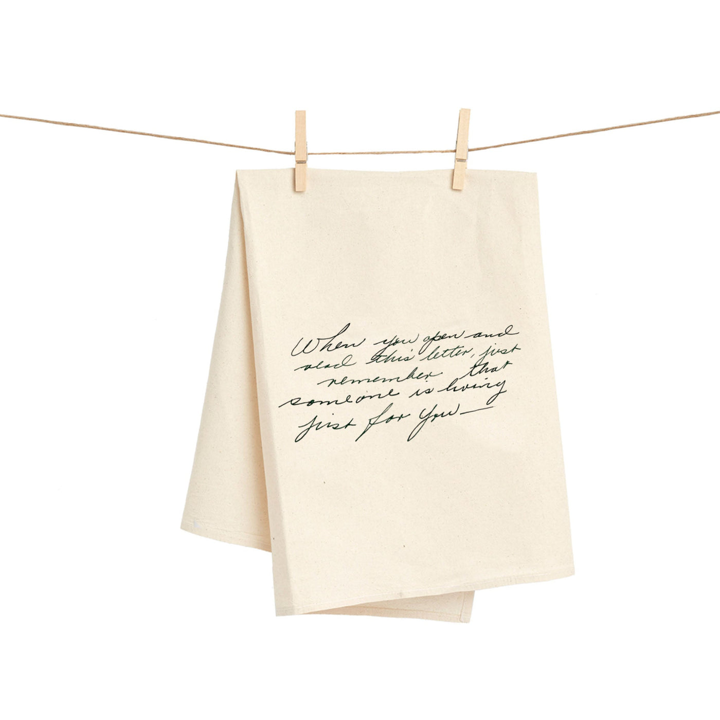 Natural Cotton Custom Handwritten Letters Towel - The Printed Gift