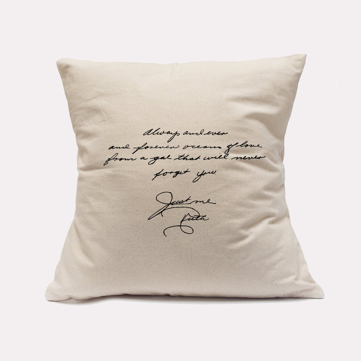 Natural Custom Handwritten Letter Decorative Pillow - The Printed Gift