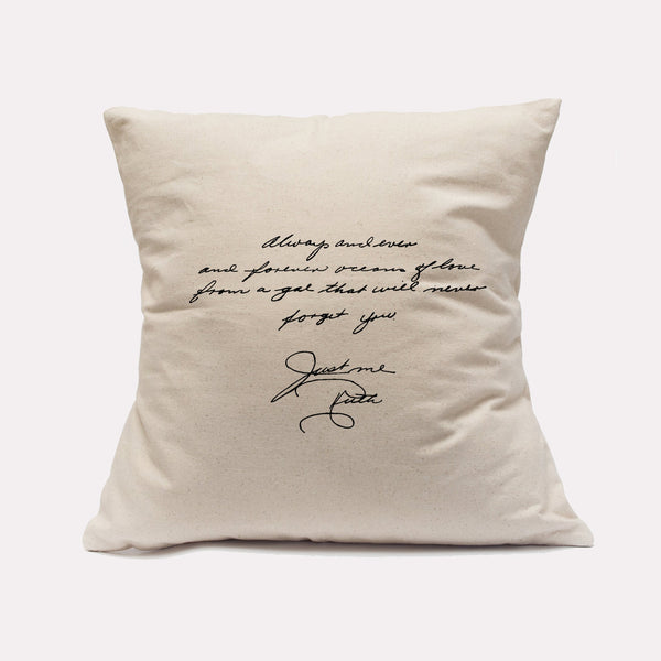 Natural Custom Handwritten Letter Decorative Pillow - The Printed Gift