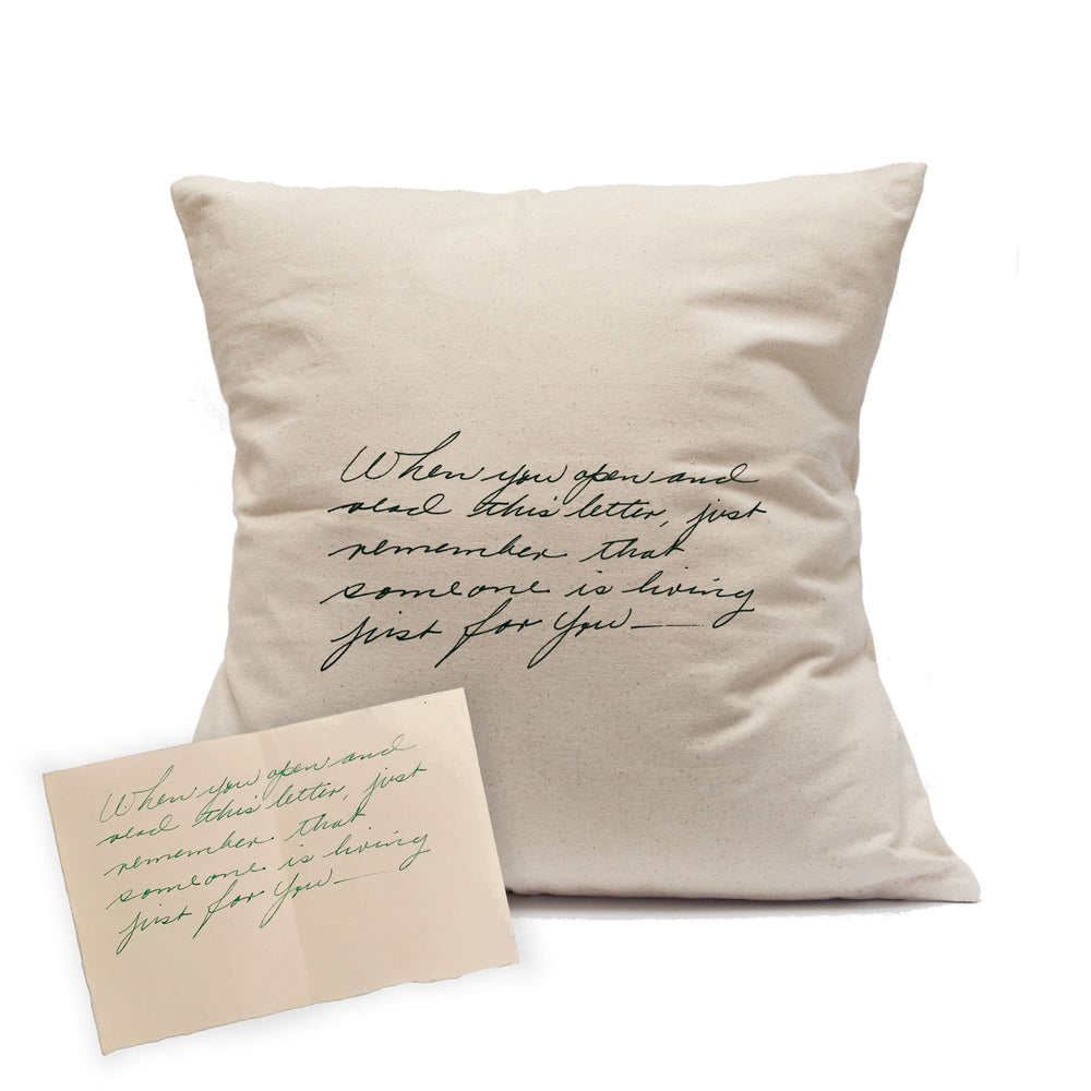 Natural Custom Handwritten Letter Decorative Pillow - The Printed Gift