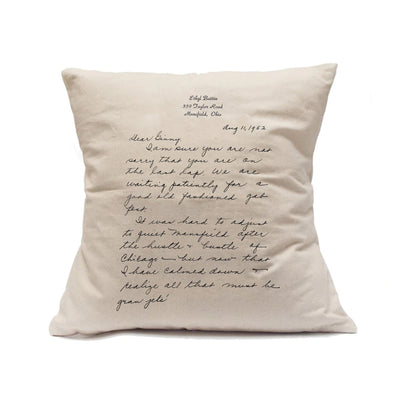 Natural Custom Handwritten Letter Decorative Pillow - The Printed Gift
