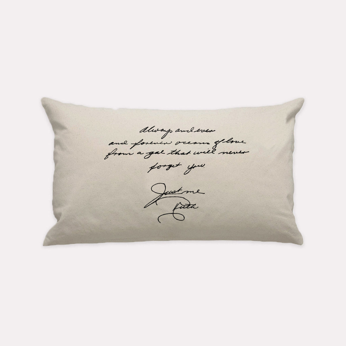 Natural Custom Handwritten Letter Lumbar Pillow - The Printed Gift