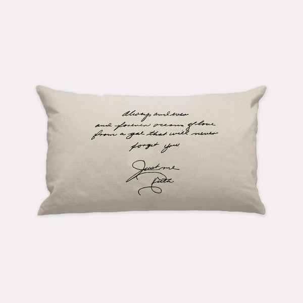 Natural Custom Handwritten Letter Lumbar Pillow - The Printed Gift
